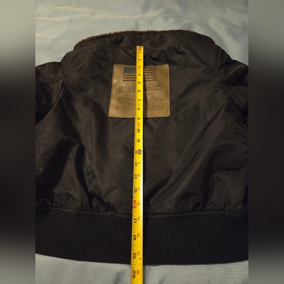 Kids Navy Bomber Jacket with Patch - Picture 6 of 7